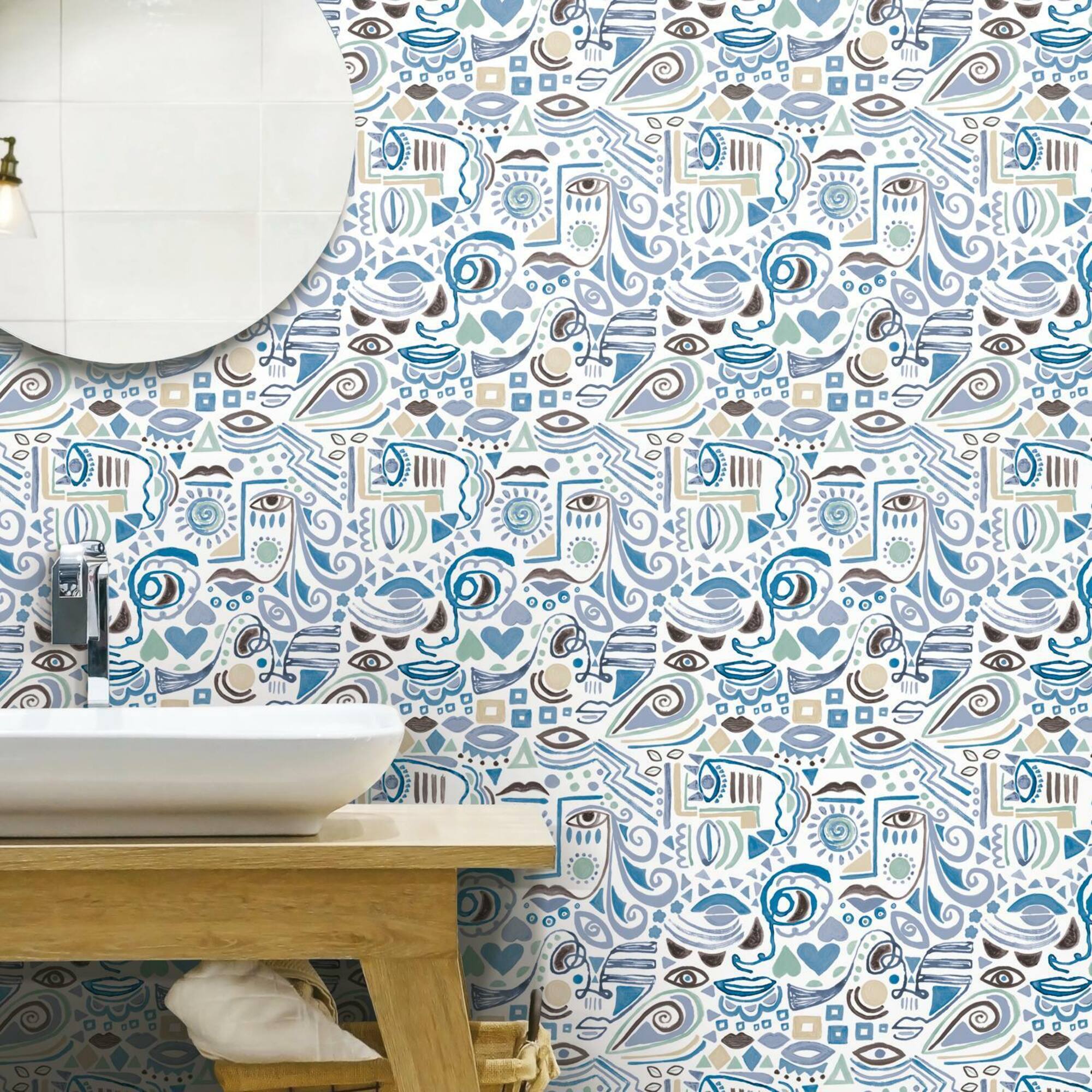 RoomMates Mod Faces Peel & Stick Wallpaper